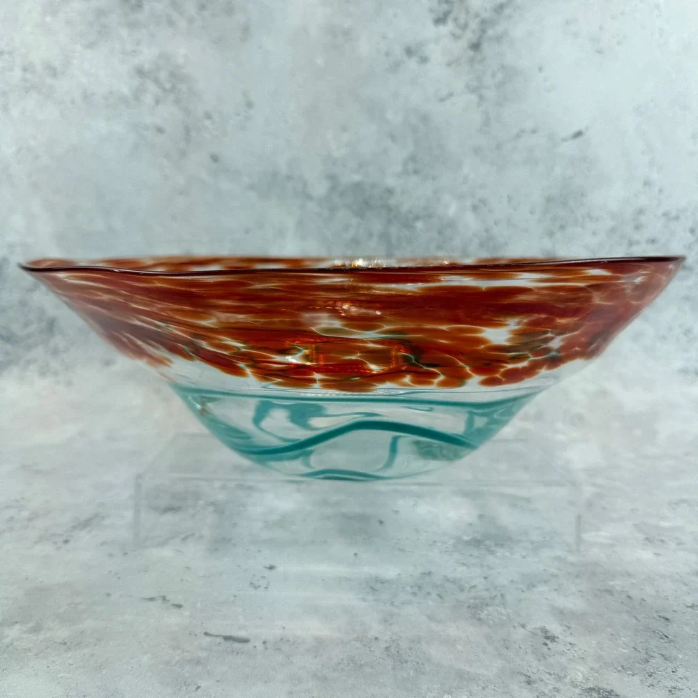 Pean Doubulyu Wavie Wear Art Glass Bowl 1992